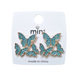 3 For $15 Butterfly Earrings in Gold and Blue